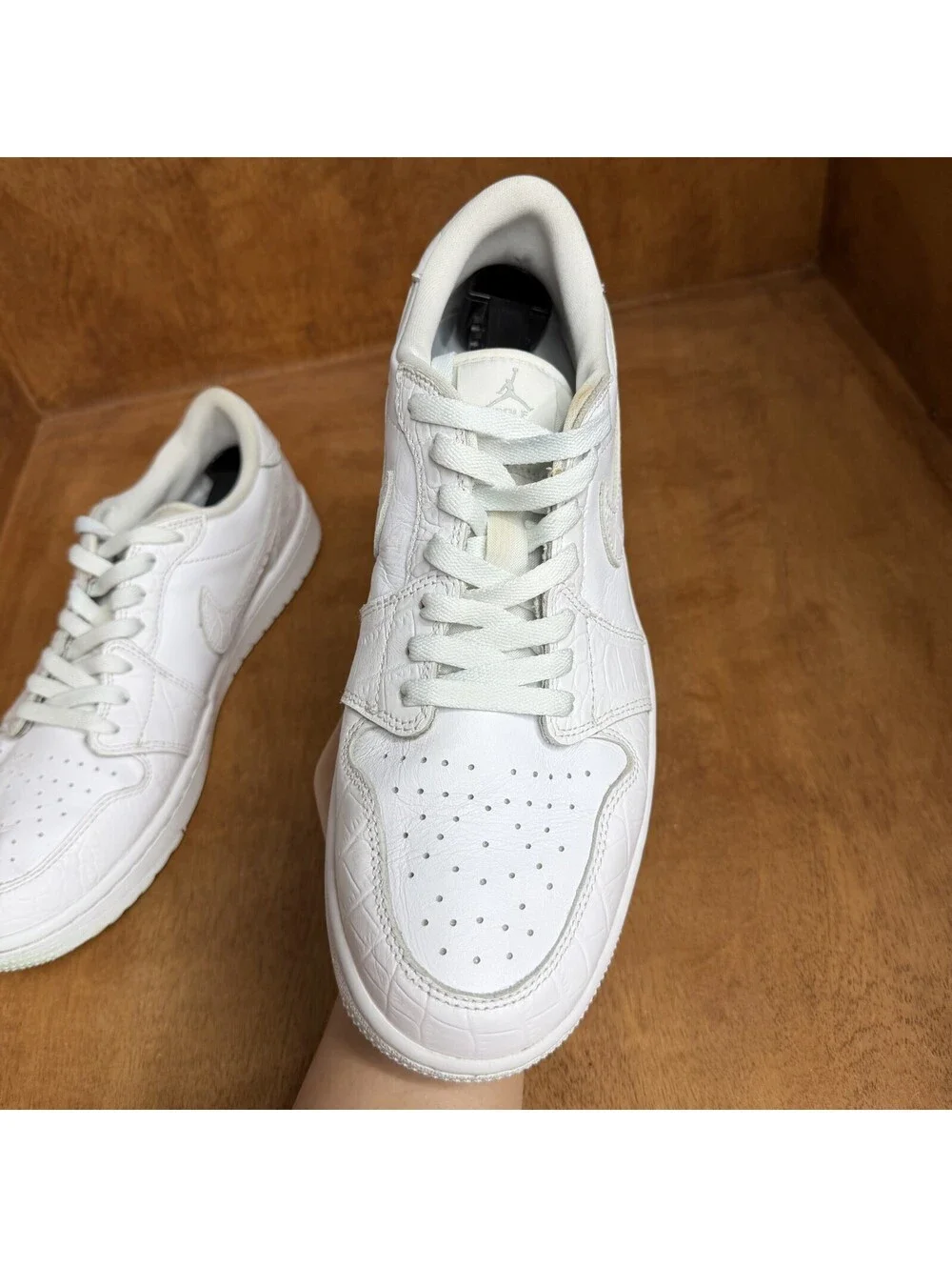 Nike Air Jordan 1 Low Golf Triple White Croc Shoes Mens 11 Sneakers DD9315-110